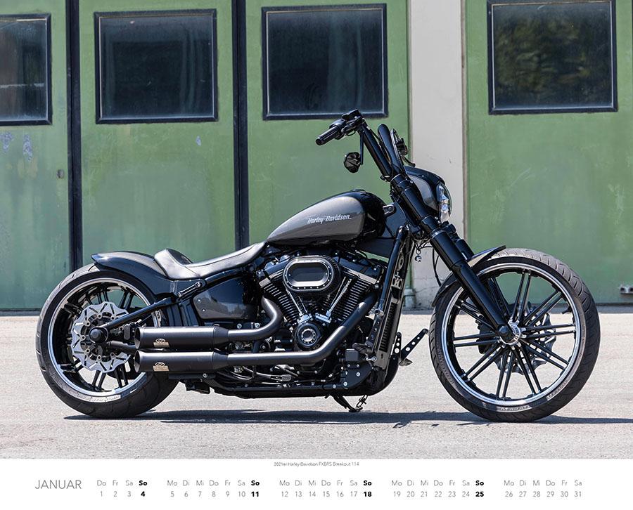 Beispielinhalt (Bild) Best of Harley Davidson Kalender 2026 Premium XXL