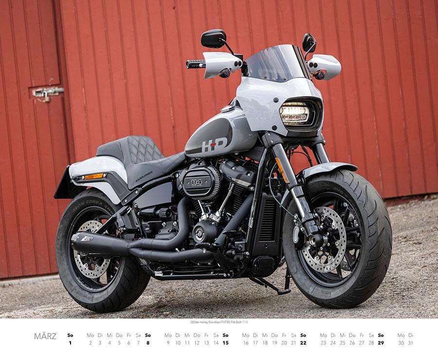 Beispielinhalt (Bild) Best of Harley Davidson Kalender 2026 Premium XXL