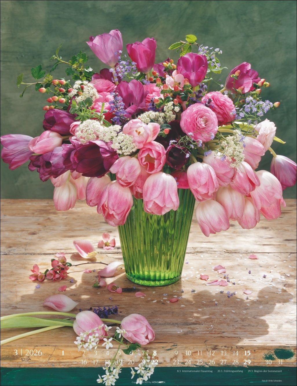 Beispielinhalt (Bild) Die schönsten Blumensträuße Kalender 2026