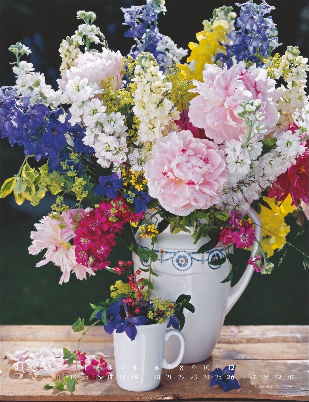 Beispielinhalt (Bild) Die schönsten Blumensträuße Kalender 2026