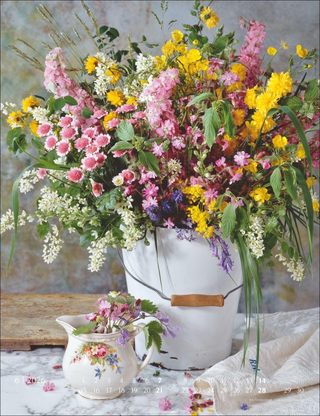 Beispielinhalt (Bild) Die schönsten Blumensträuße Kalender 2026