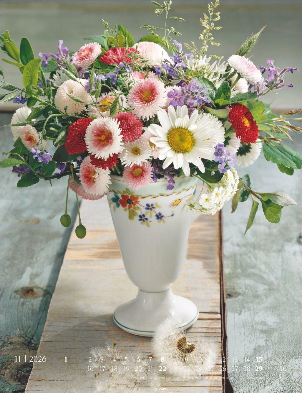 Beispielinhalt (Bild) Die schönsten Blumensträuße Kalender 2026
