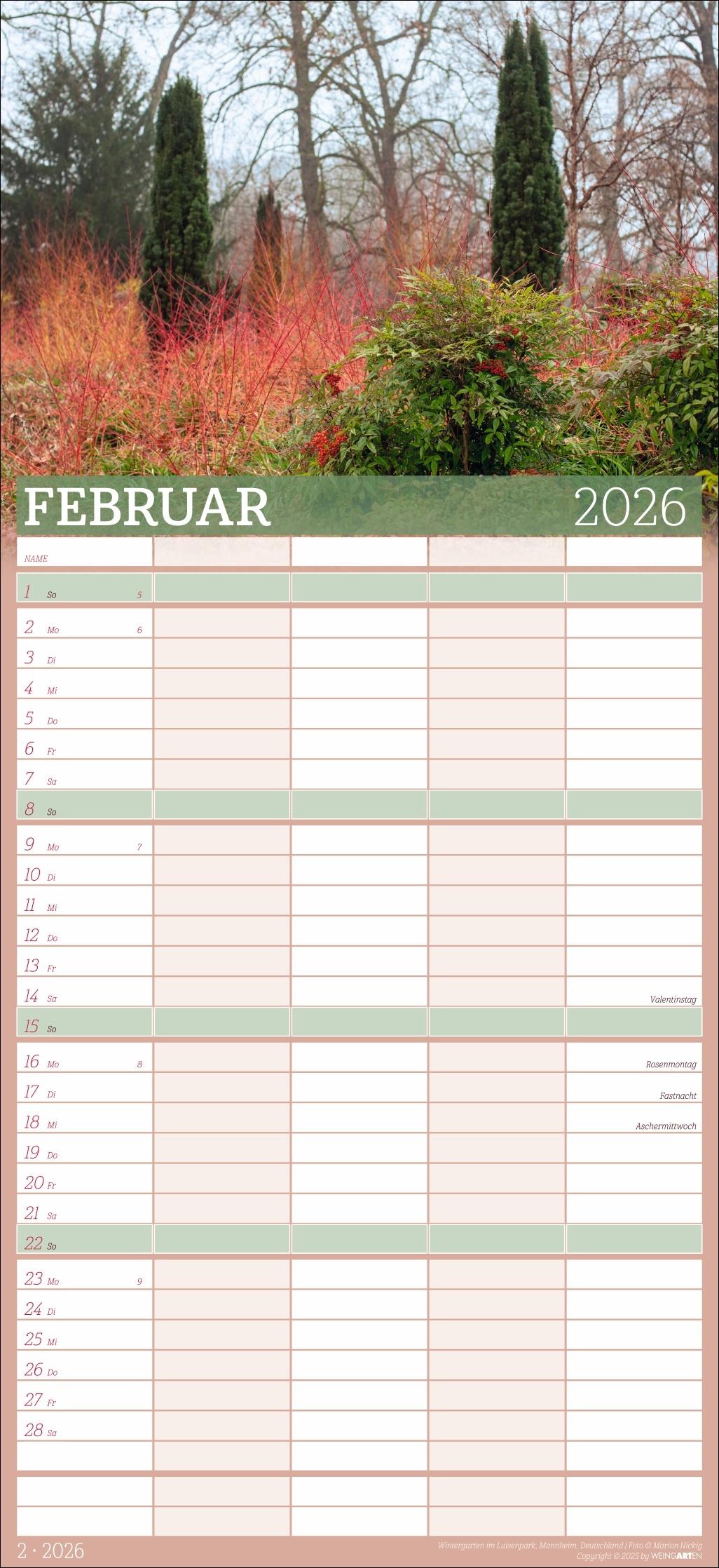 Beispielinhalt (Bild) Garten Familienplaner 2026