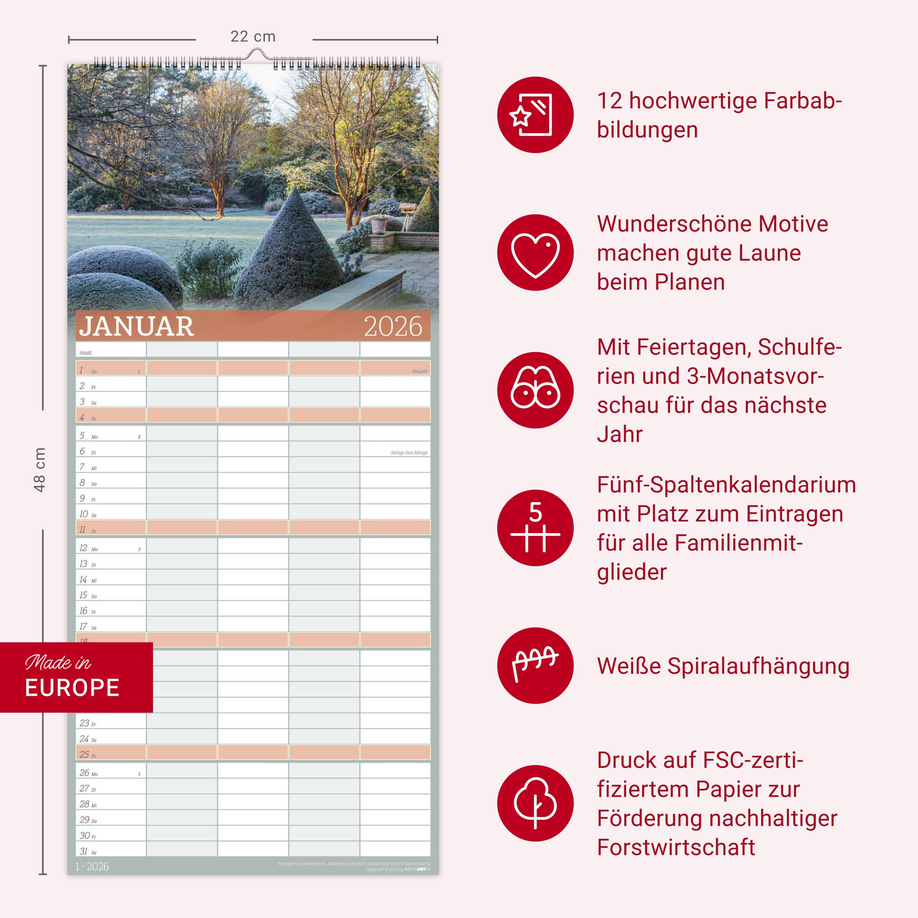 Beispielinhalt (Bild) Garten Familienplaner 2026