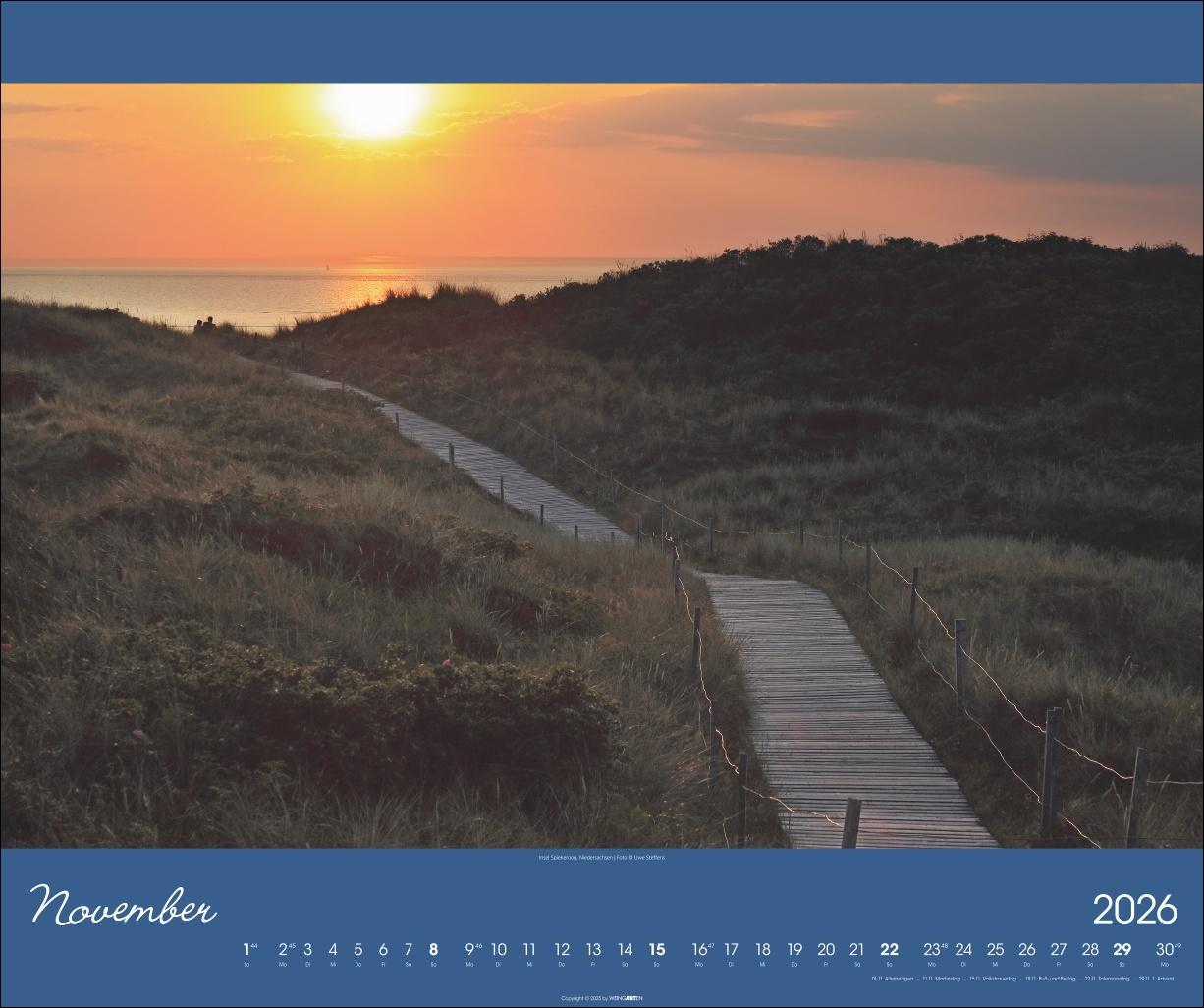 Beispielinhalt (Bild) Nordsee Kalender 2026
