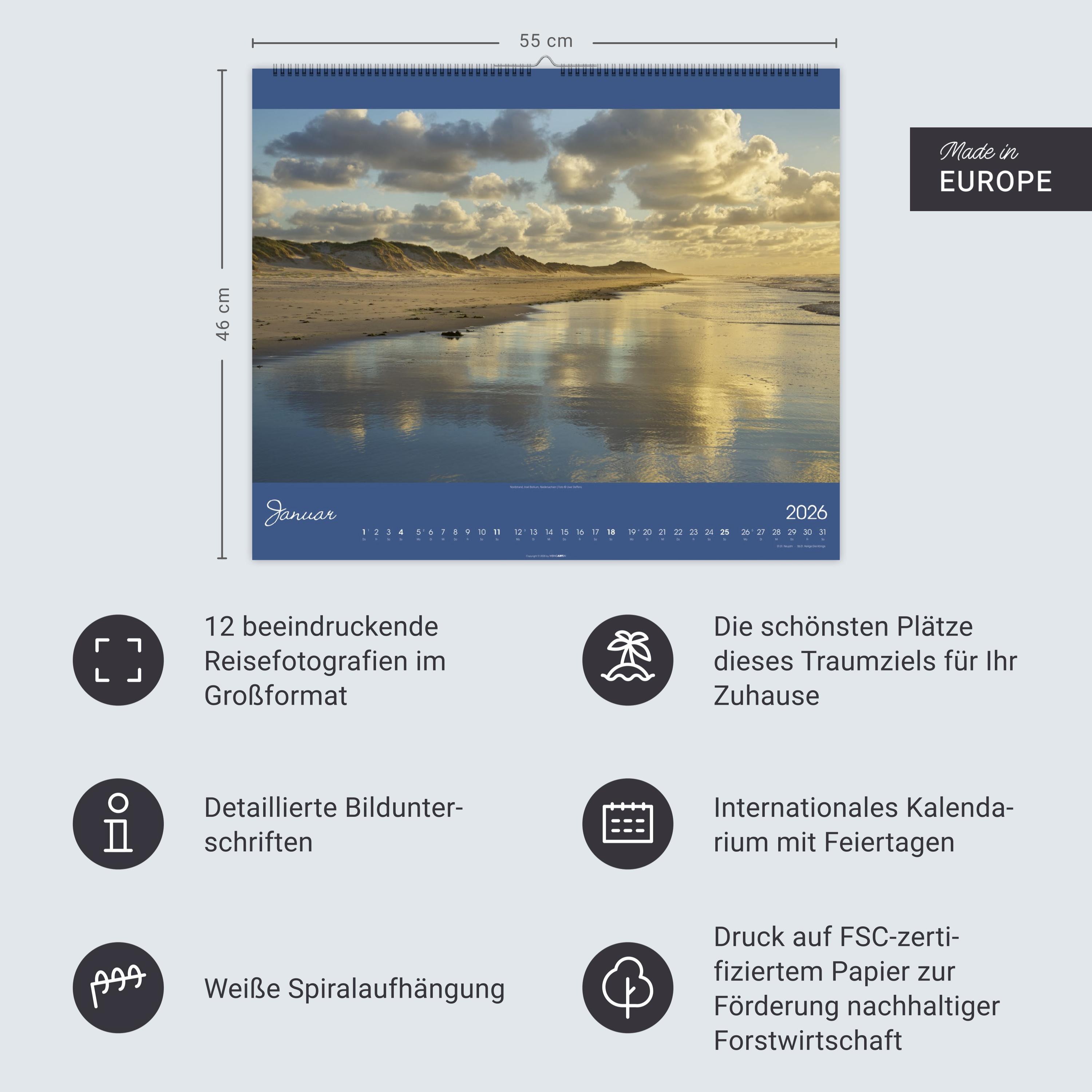 Beispielinhalt (Bild) Nordsee Kalender 2026