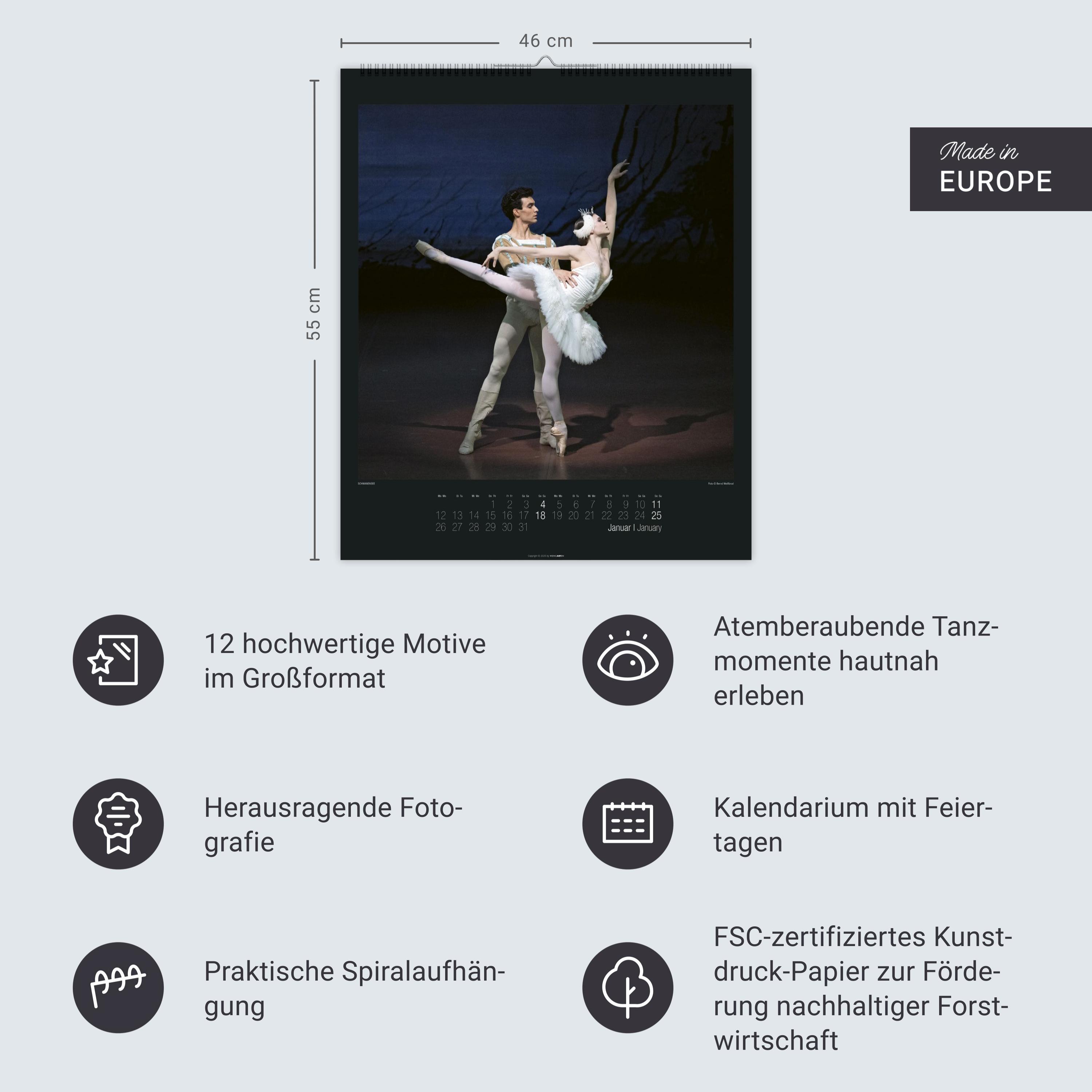 Beispielinhalt (Bild) Stuttgarter Ballett Kalender 2026
