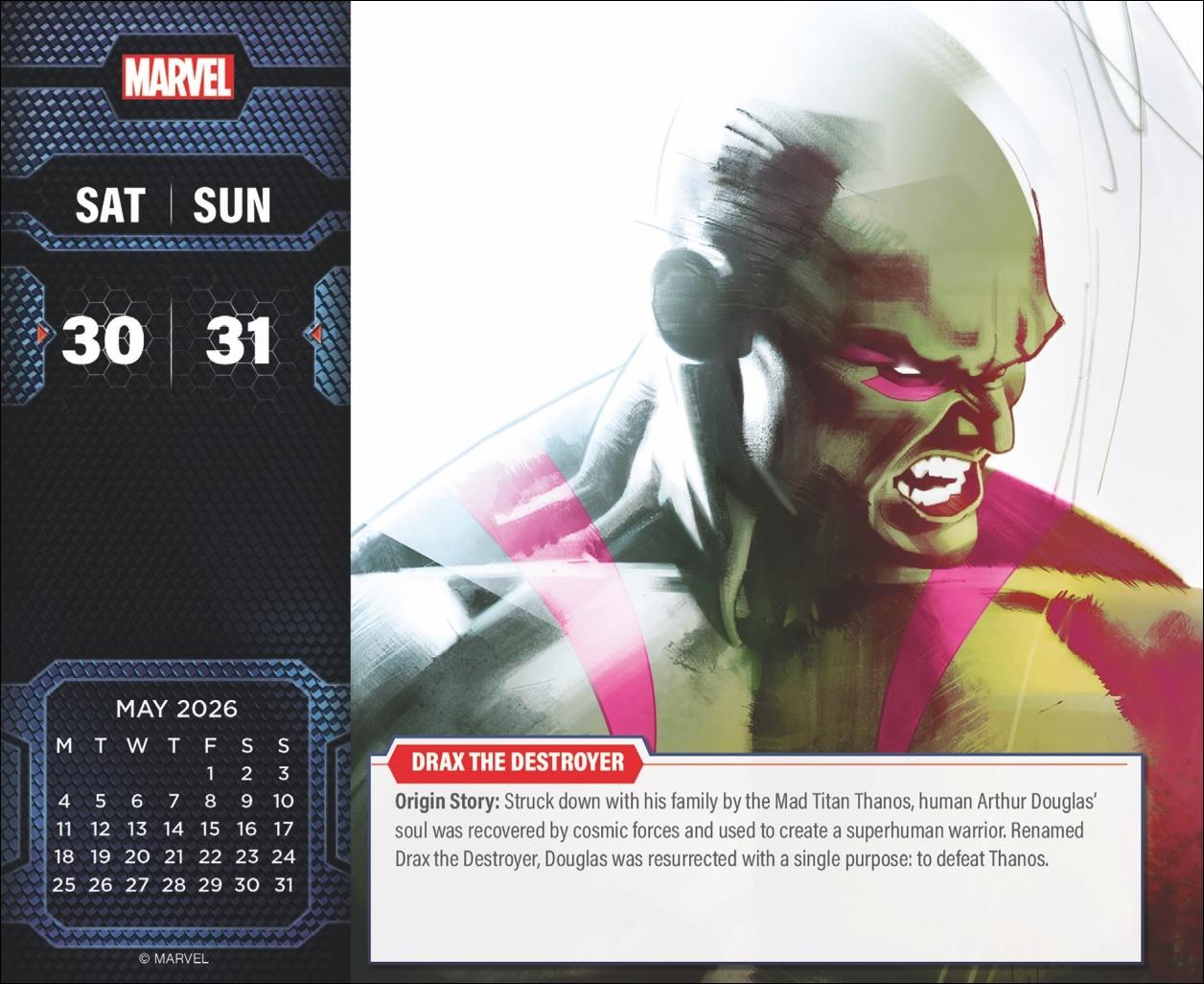 Beispielinhalt (Bild) Marvel Comics Tagesabreißkalender 2026