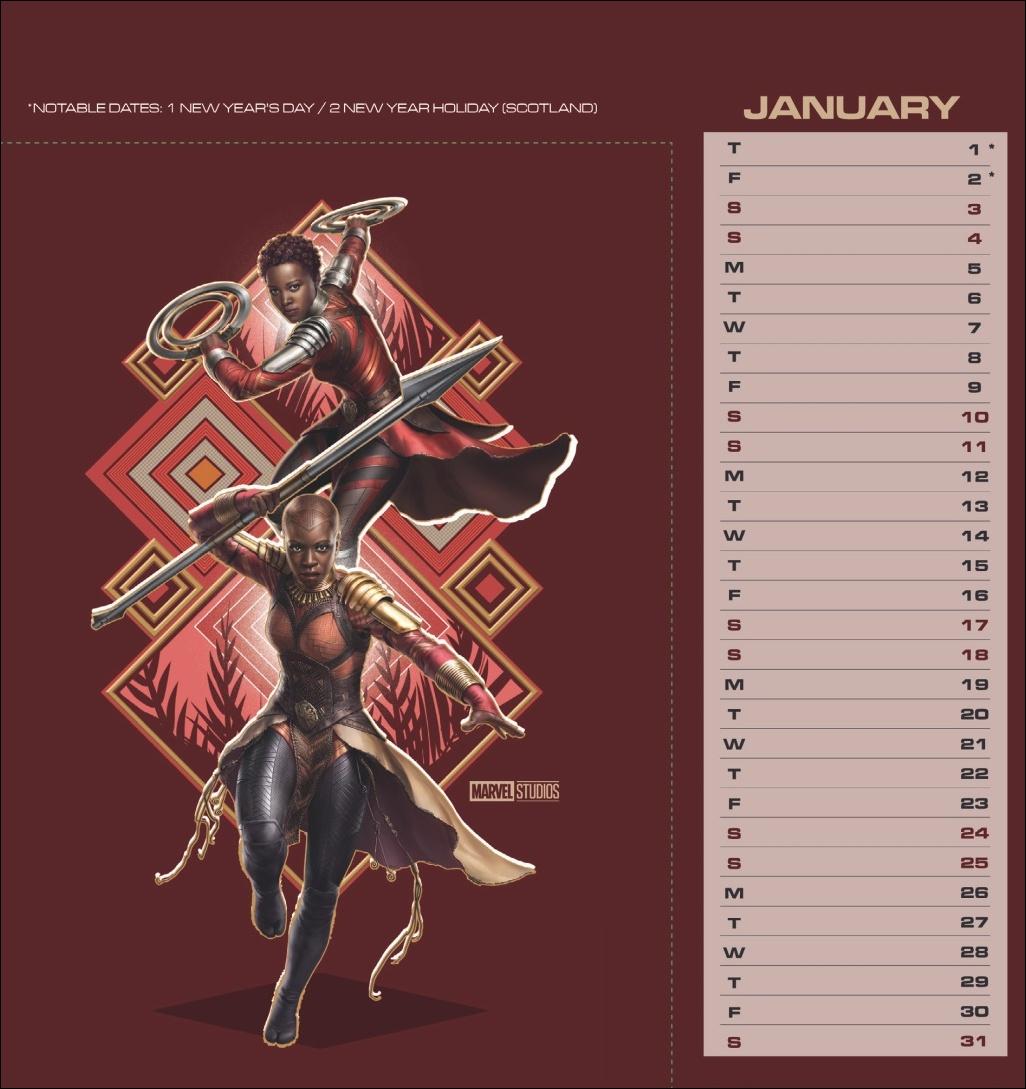 Beispielinhalt (Bild) Marvel Postkartenkalender 2026