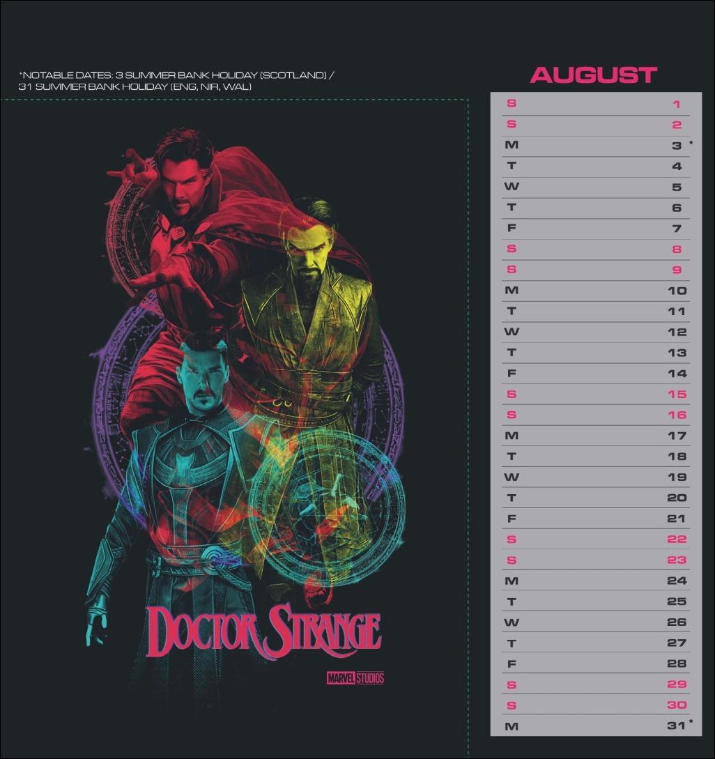 Beispielinhalt (Bild) Marvel Postkartenkalender 2026