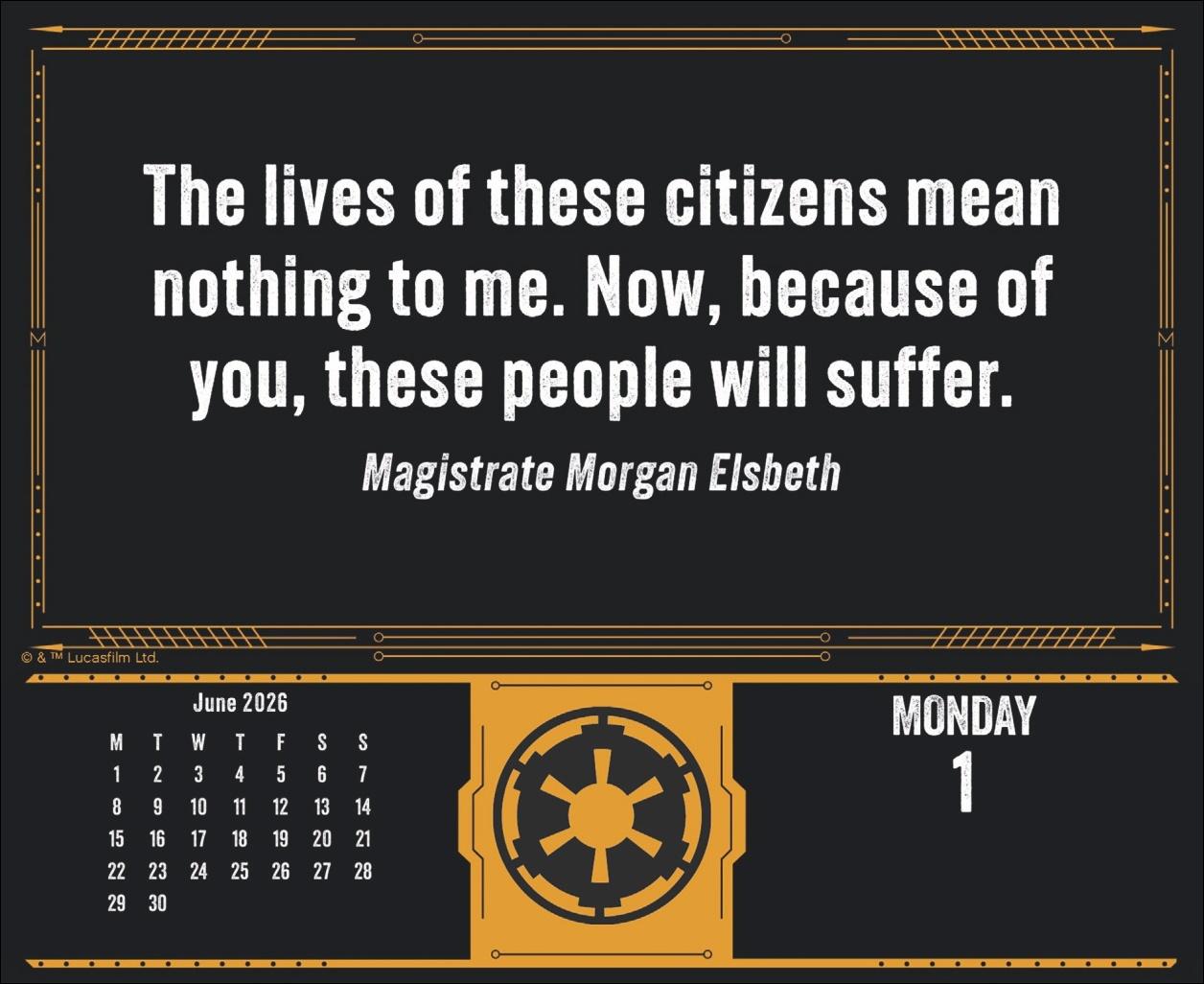 Beispielinhalt (Bild) The Mandalorian Tagesabreißkalender 2026