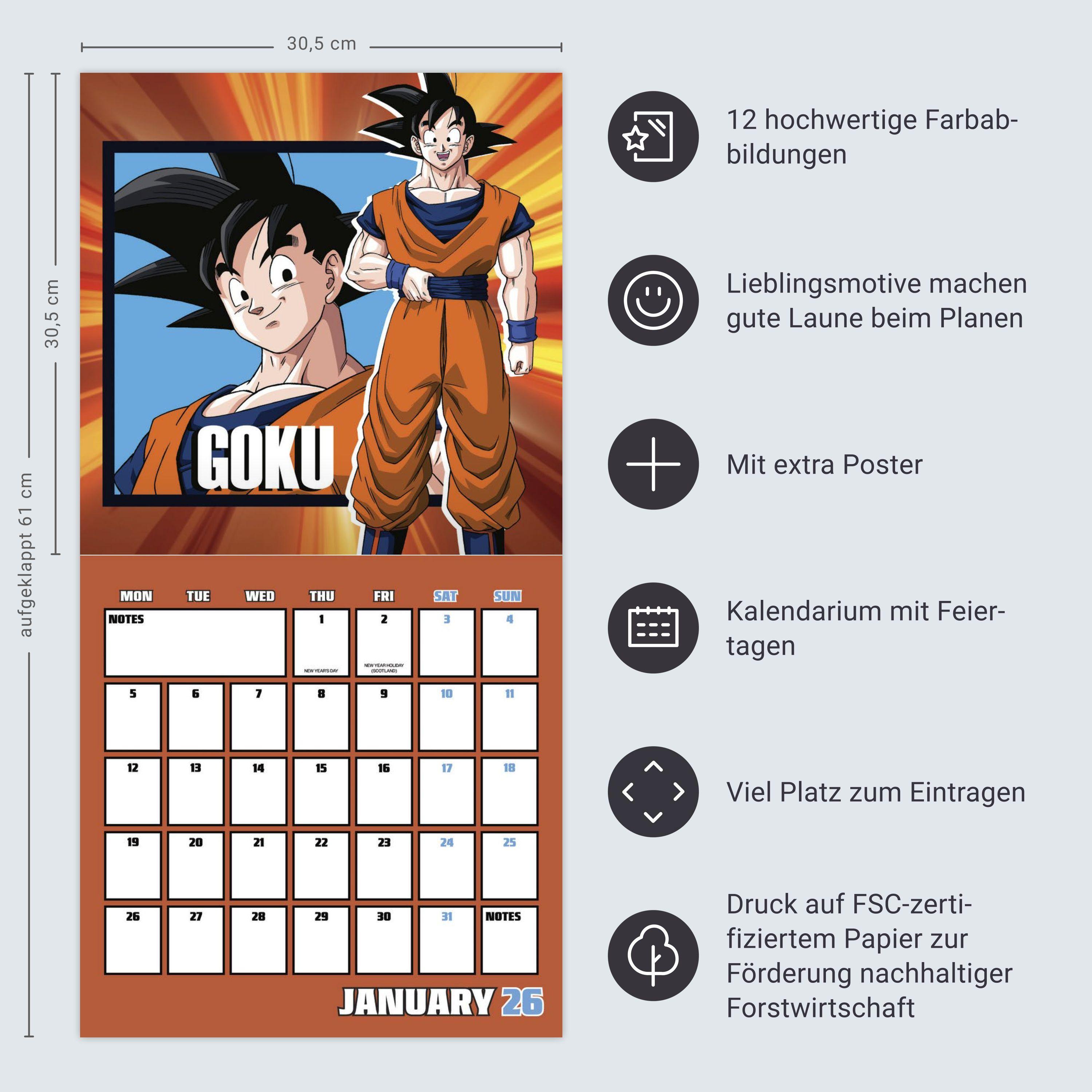 Beispielinhalt (Bild) Dragon Ball Z Broschurkalender 2026