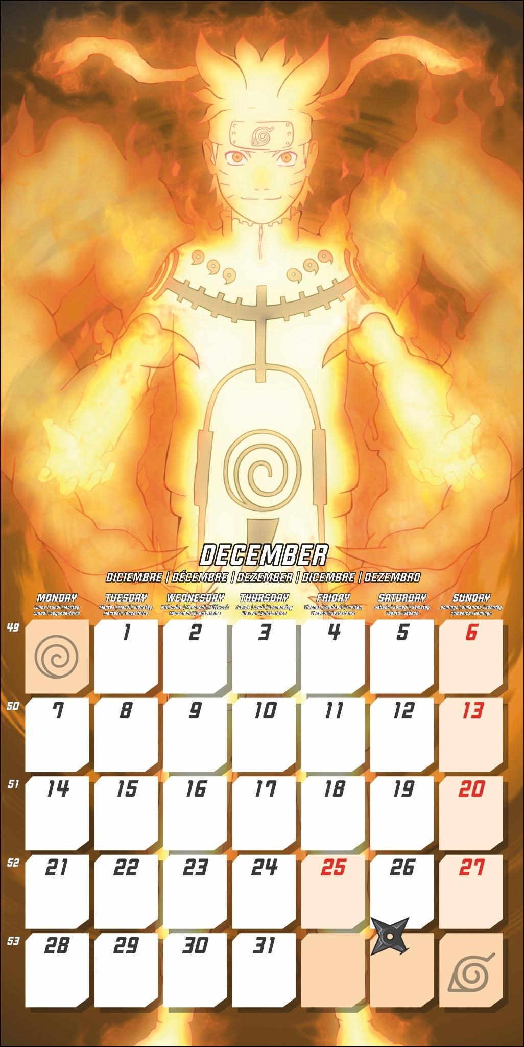 Beispielinhalt (Bild) Naruto Broschurkalender 2026