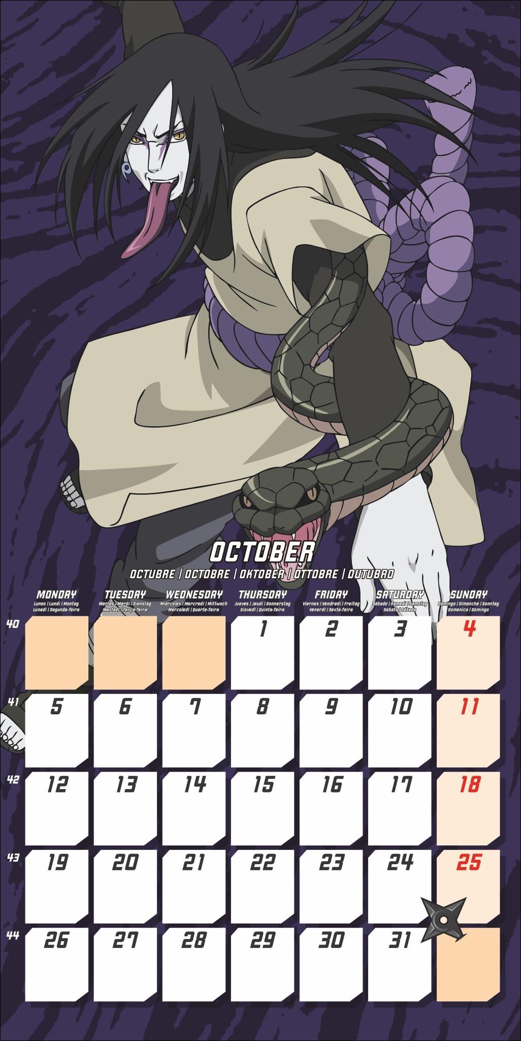 Beispielinhalt (Bild) Naruto Broschurkalender 2026