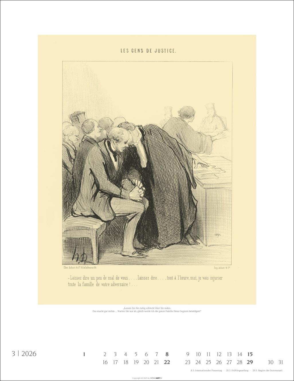 Beispielinhalt (Bild) Honoré Daumier: Die Juristen Kalender 2026