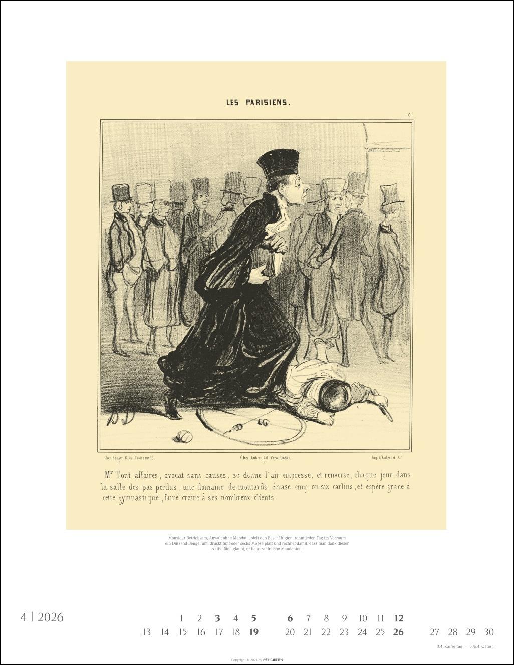 Beispielinhalt (Bild) Honoré Daumier: Die Juristen Kalender 2026