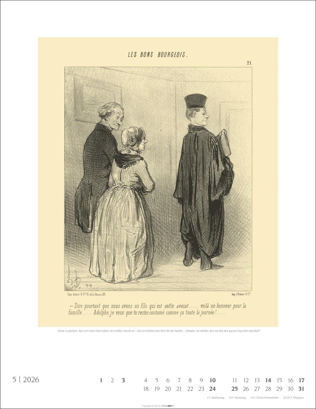 Beispielinhalt (Bild) Honoré Daumier: Die Juristen Kalender 2026