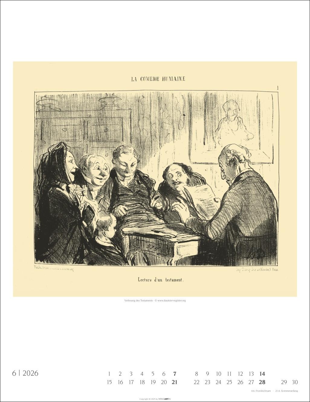 Beispielinhalt (Bild) Honoré Daumier: Die Juristen Kalender 2026