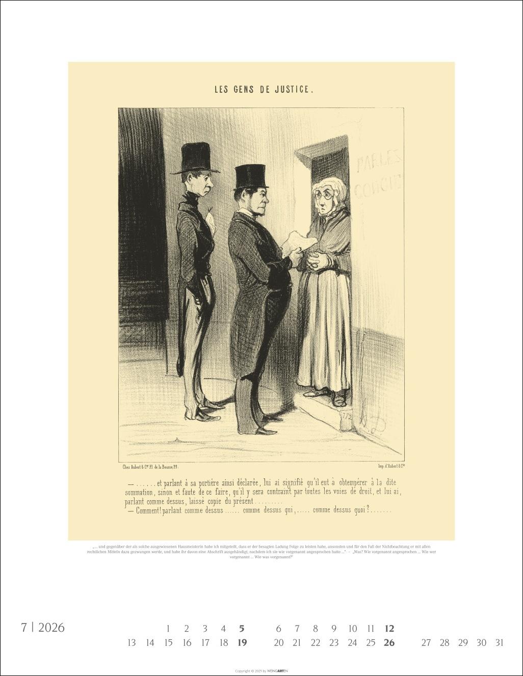 Beispielinhalt (Bild) Honoré Daumier: Die Juristen Kalender 2026