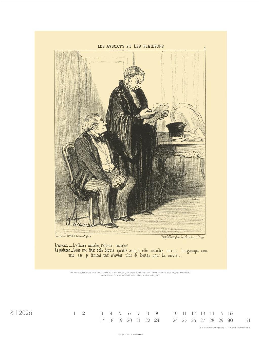 Beispielinhalt (Bild) Honoré Daumier: Die Juristen Kalender 2026