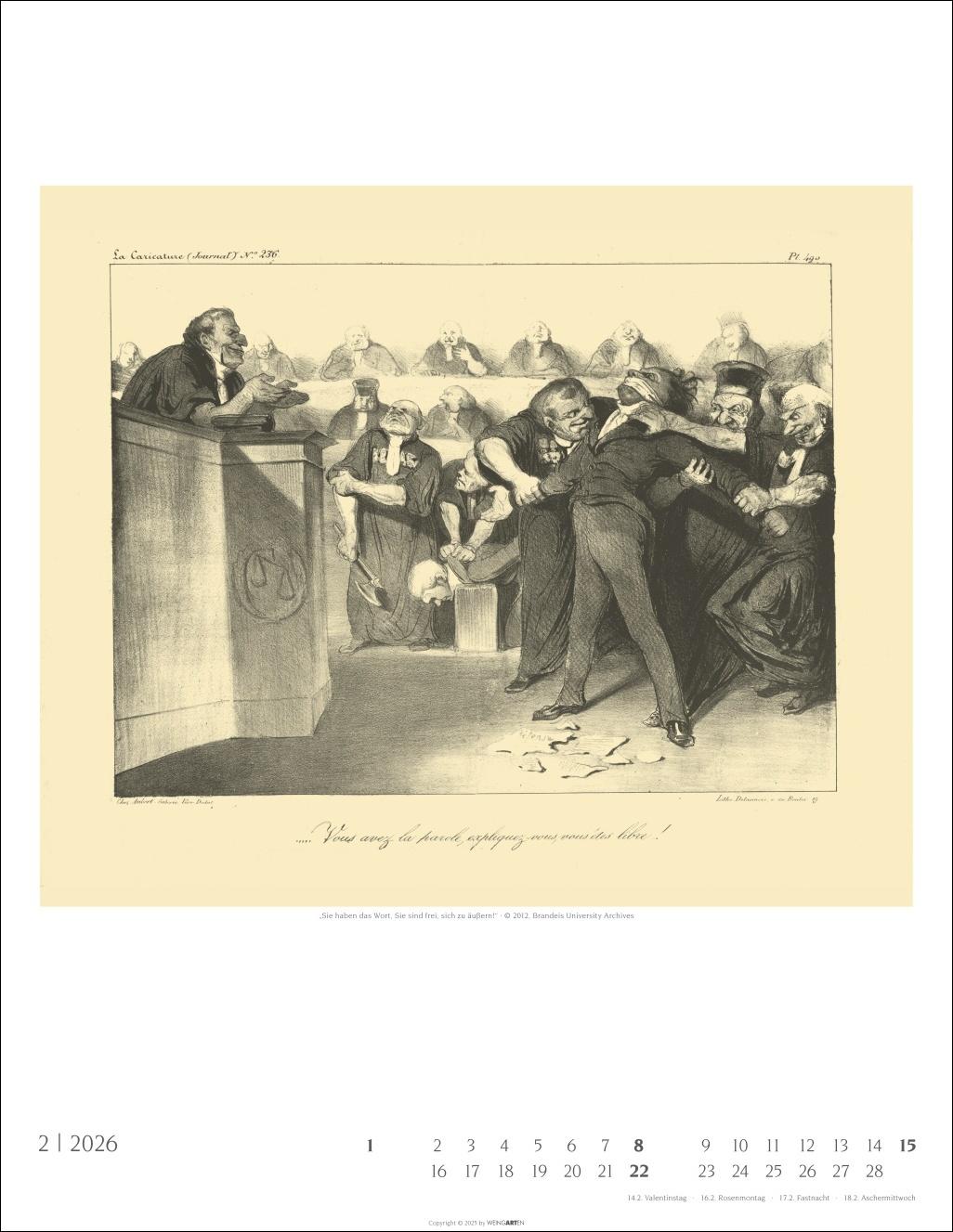 Beispielinhalt (Bild) Honoré Daumier: Die Juristen Kalender 2026