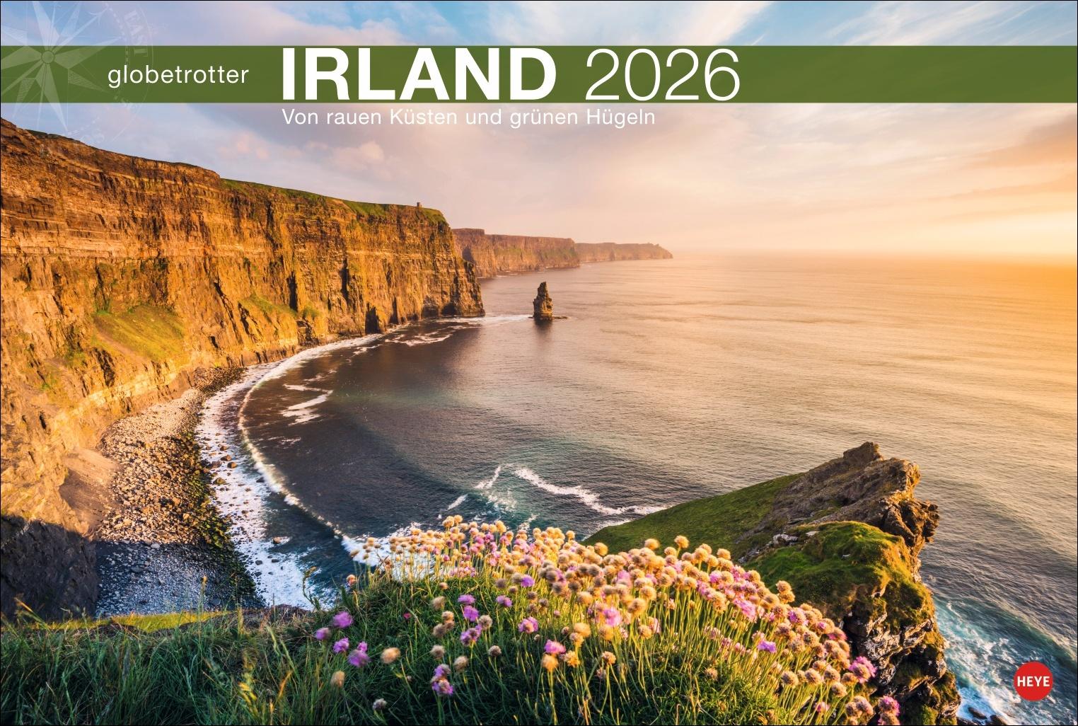 Vorderes Coverbild Irland Globetrotter Kalender 2026 - Von rauen Küsten und grünen Hügeln
