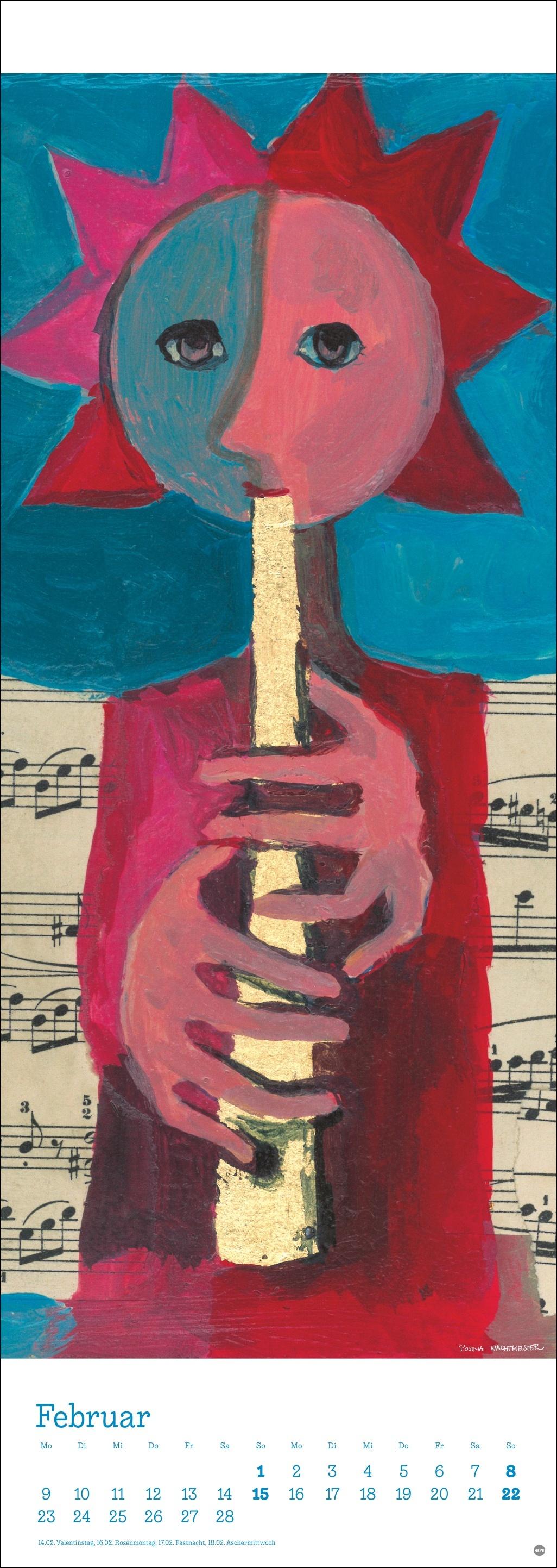 Beispielinhalt (Bild) Rosina Wachtmeister Vertical Kalender 2026