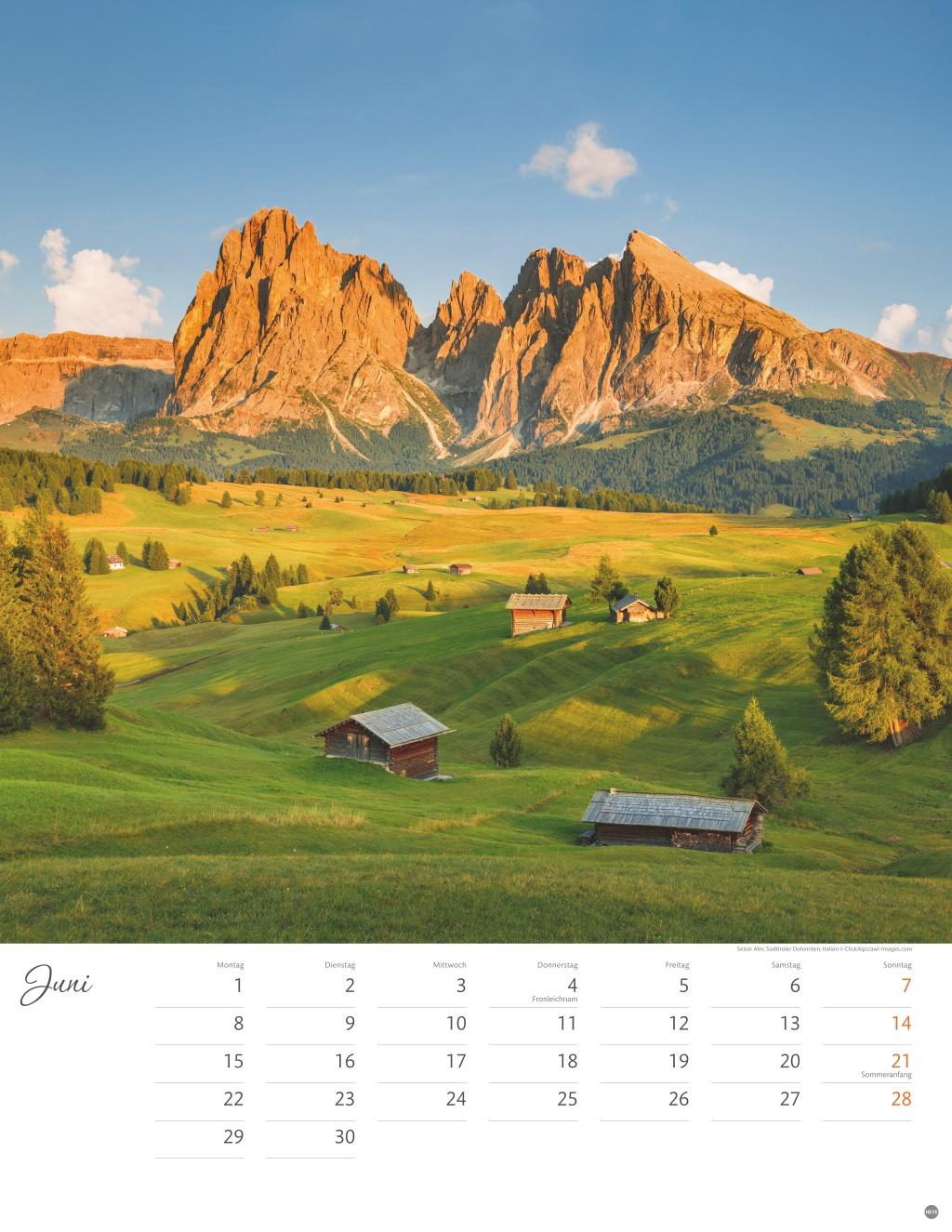 Beispielinhalt (Bild) Schönes Alpenland Posterkalender 2026