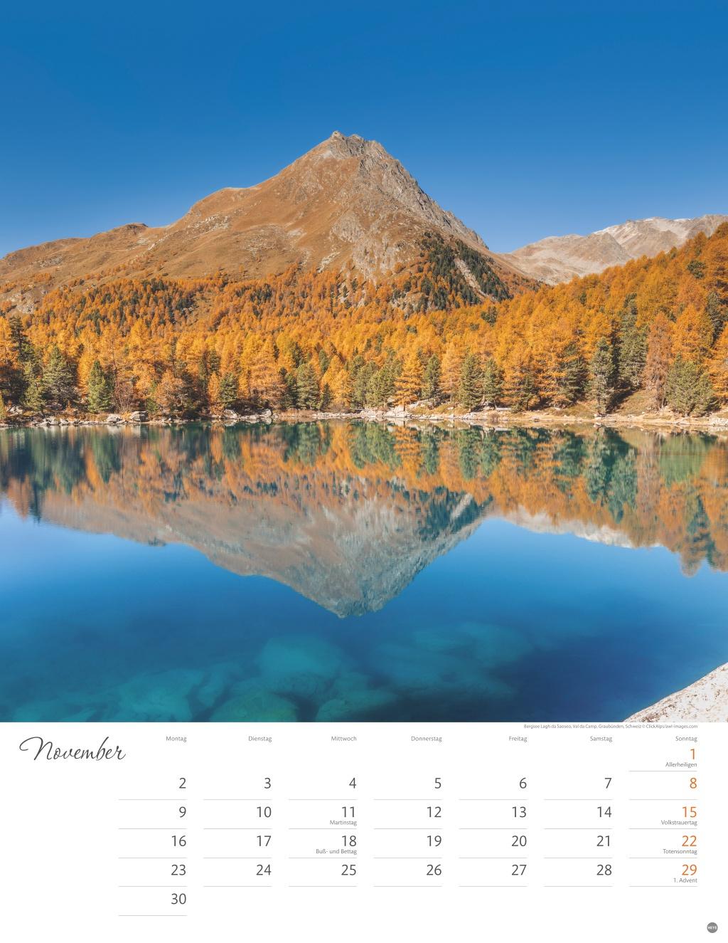 Beispielinhalt (Bild) Schönes Alpenland Posterkalender 2026