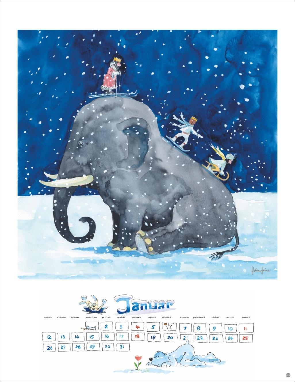 Beispielinhalt (Bild) Helme Heine: Edition Kalender 2026