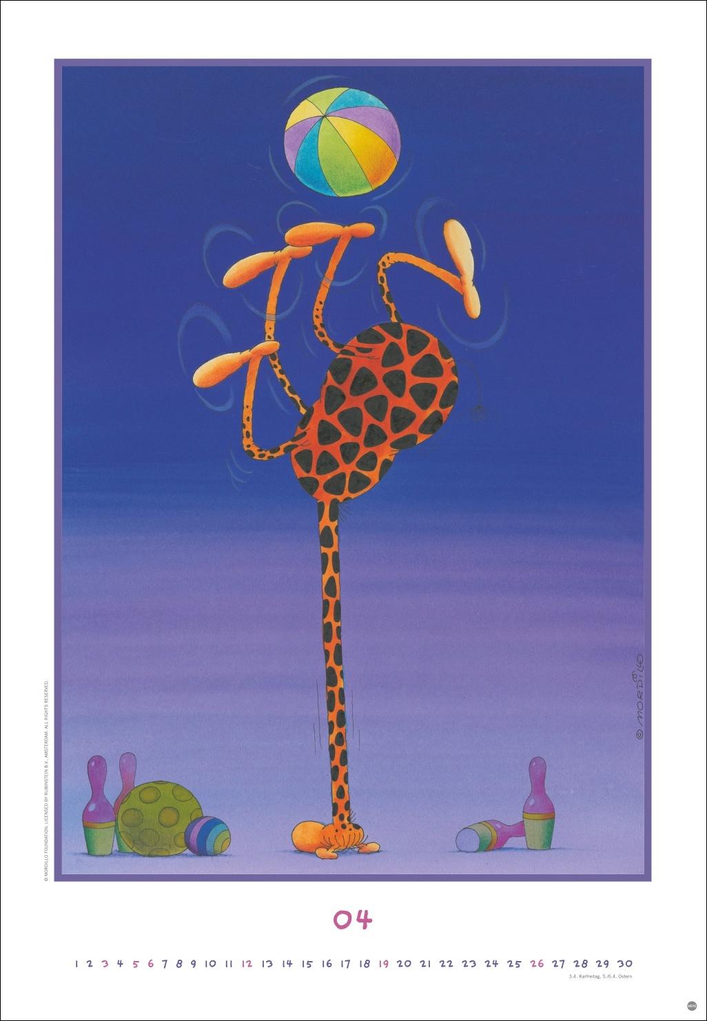 Beispielinhalt (Bild) Mordillo Edition Kalender 2026