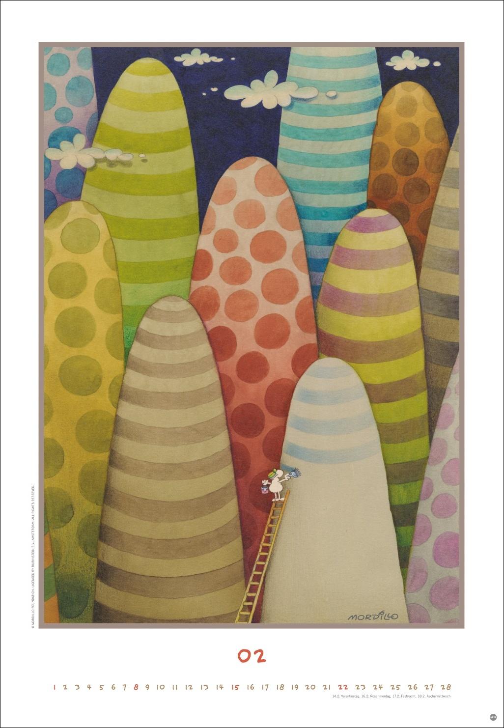 Beispielinhalt (Bild) Mordillo Edition Kalender 2026