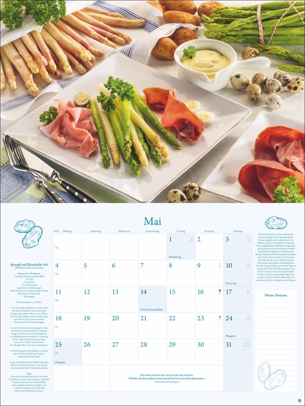 Beispielinhalt (Bild) Küchenkalender Broschur XL 2026