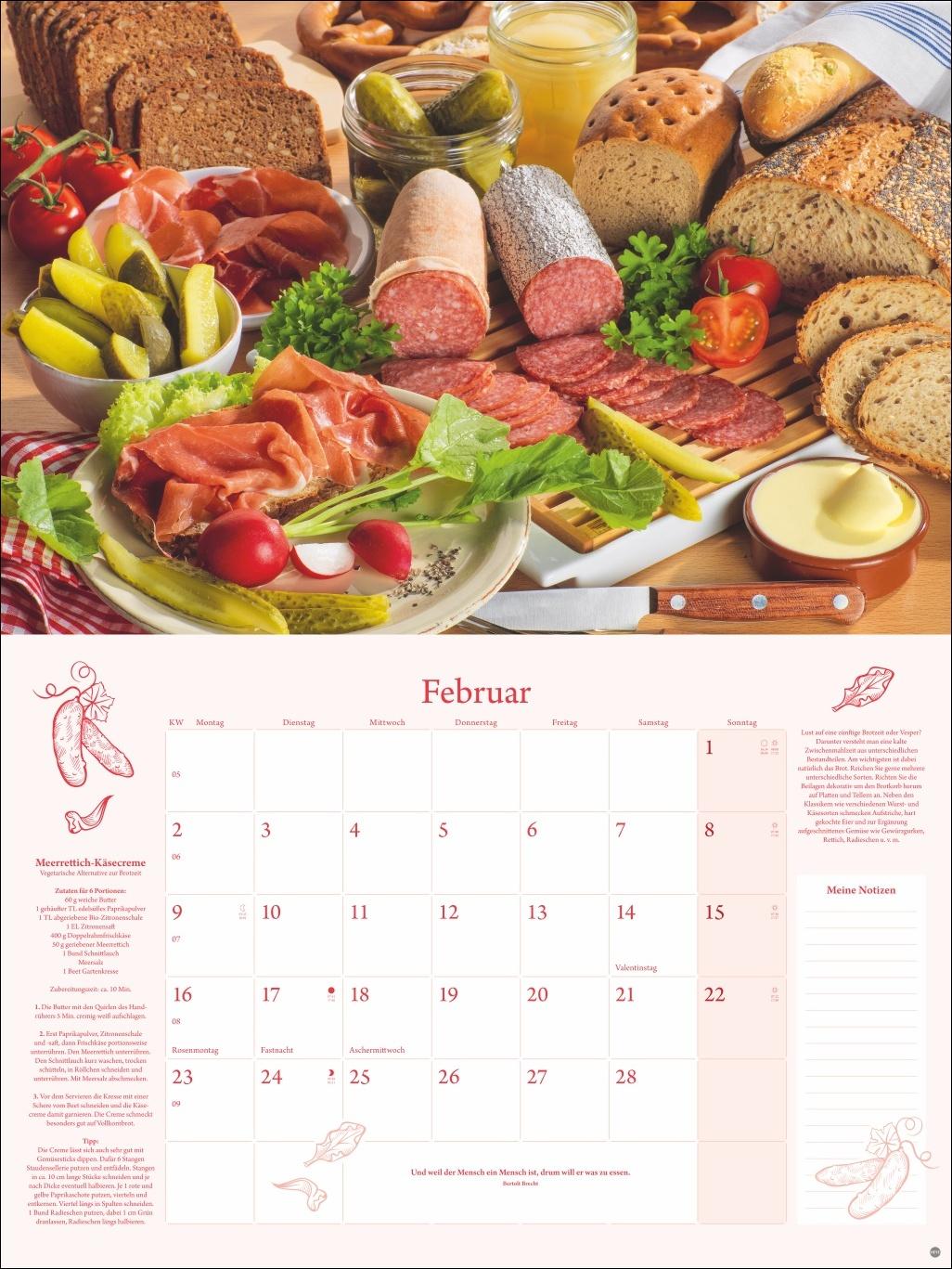 Beispielinhalt (Bild) Küchenkalender Broschur XL 2026