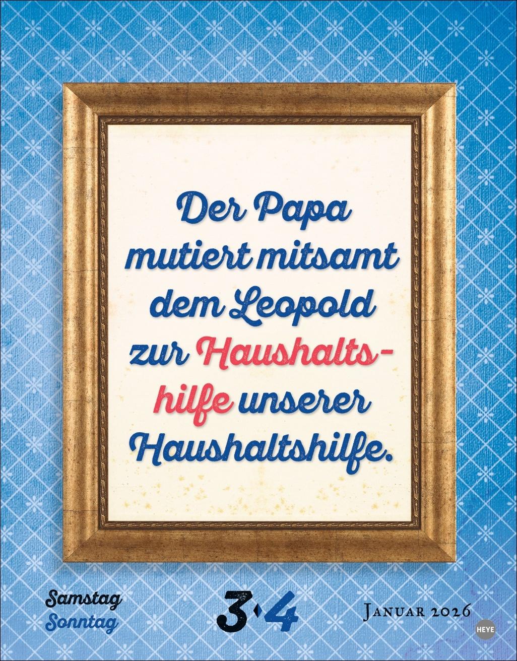 Beispielinhalt (Bild) Rita Falk Jahres-Gröstl Tagesabreißkalender 2026
