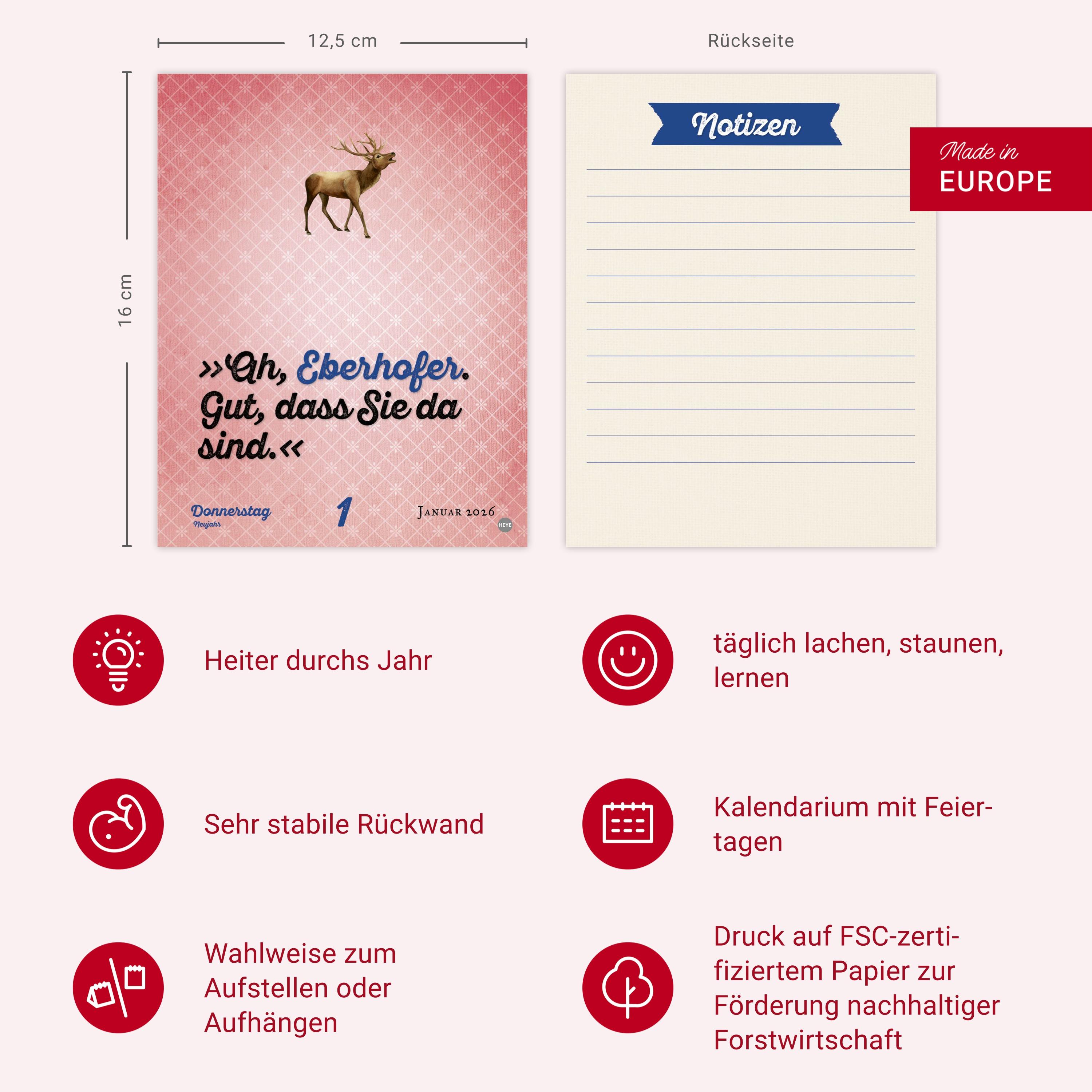 Beispielinhalt (Bild) Rita Falk Jahres-Gröstl Tagesabreißkalender 2026