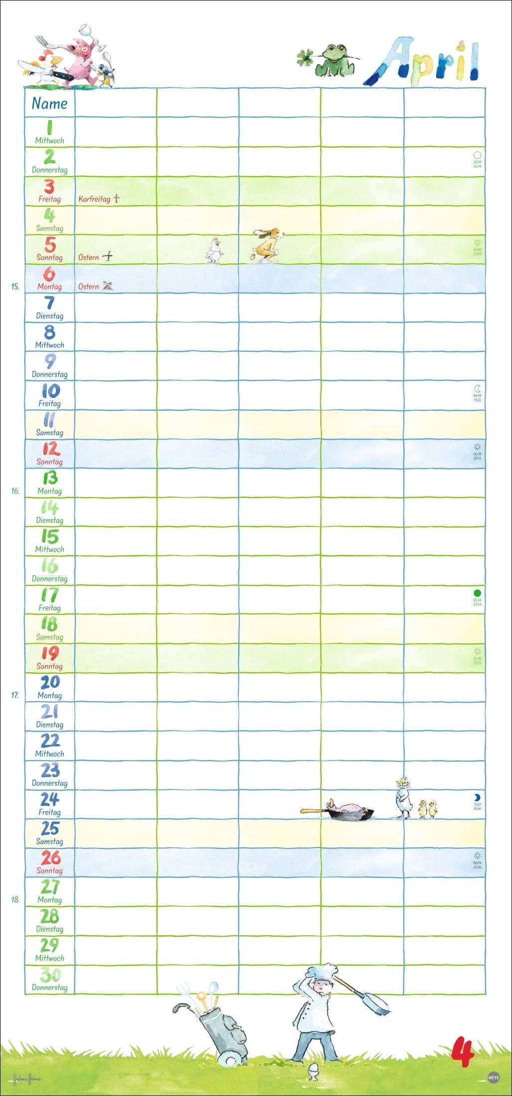 Beispielinhalt (Bild) Helme Heine: Familienplaner 2026