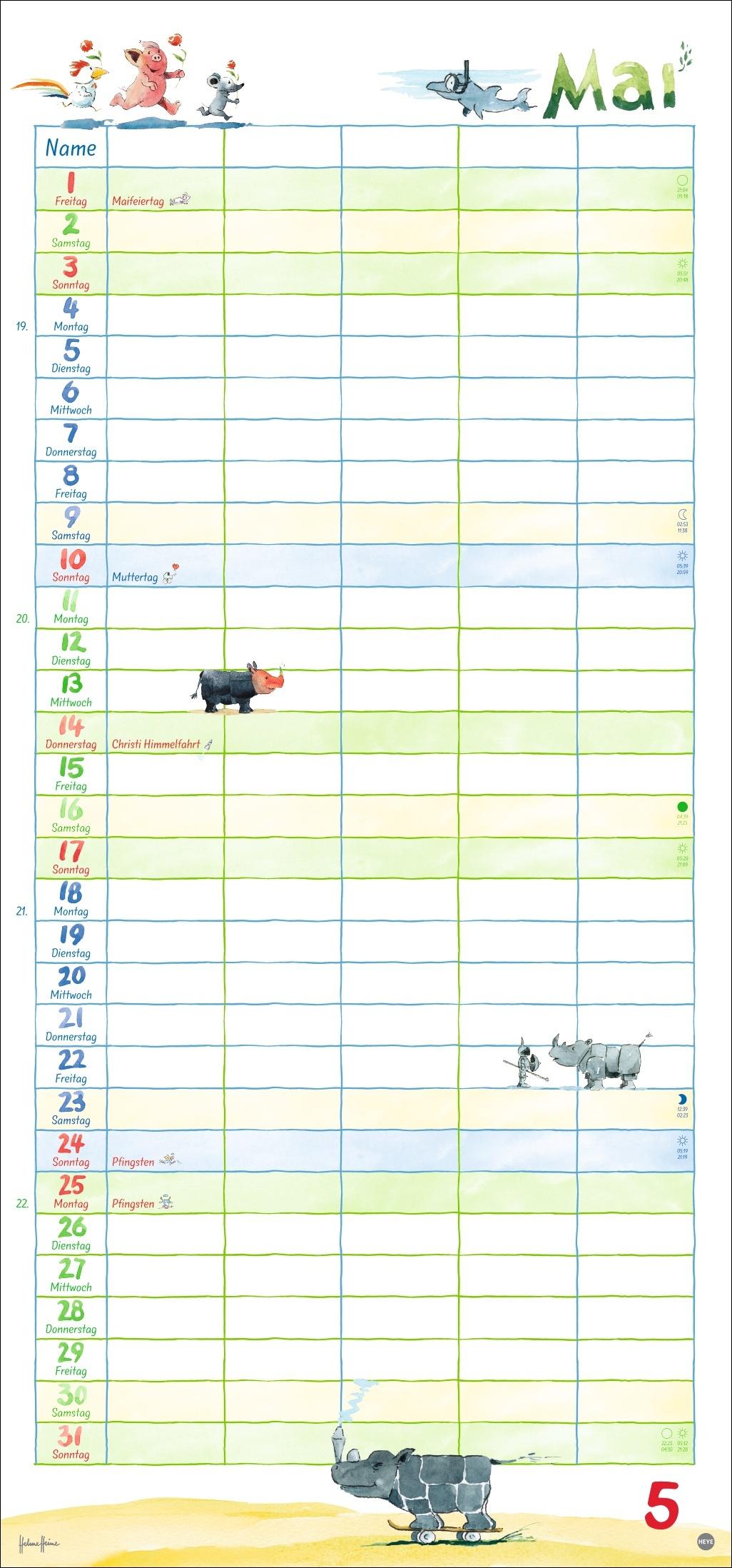 Beispielinhalt (Bild) Helme Heine: Familienplaner 2026