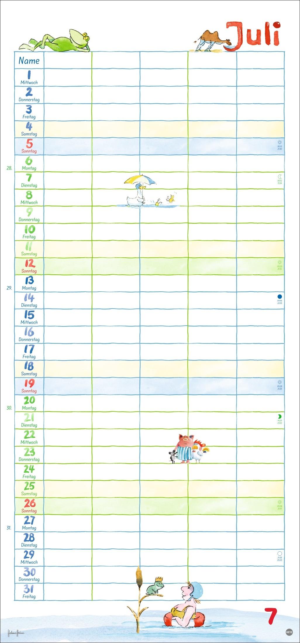 Beispielinhalt (Bild) Helme Heine: Familienplaner 2026