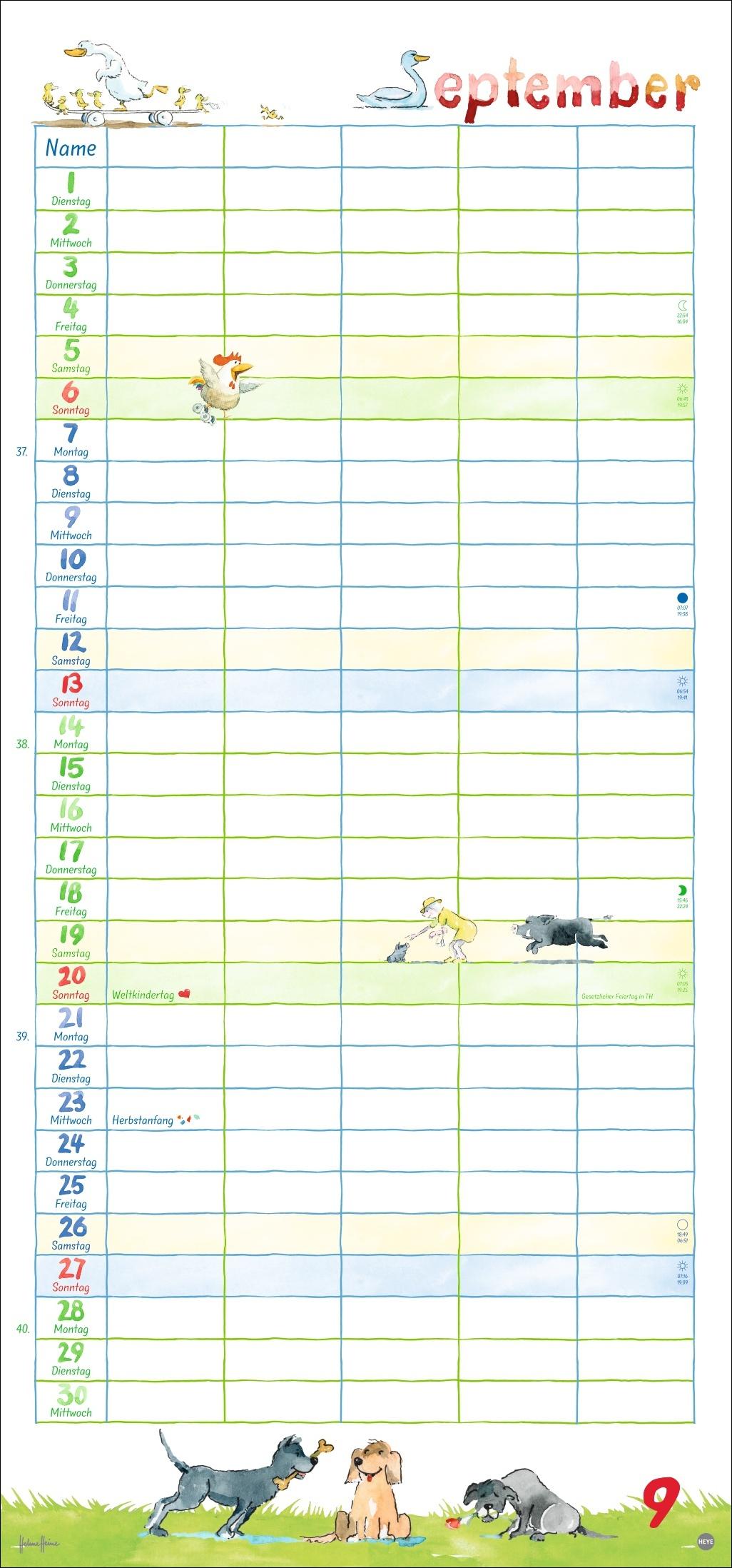 Beispielinhalt (Bild) Helme Heine: Familienplaner 2026