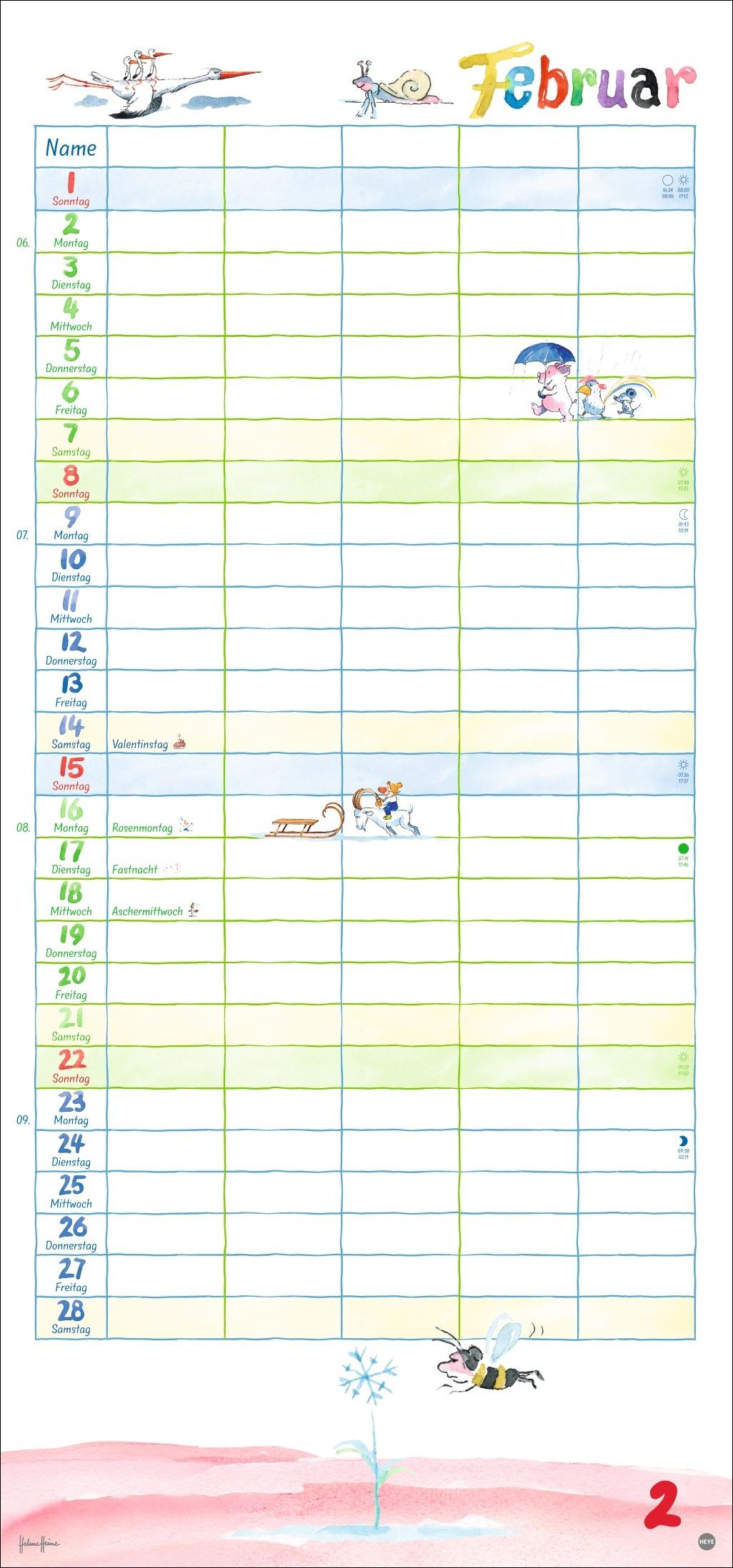 Beispielinhalt (Bild) Helme Heine: Familienplaner 2026