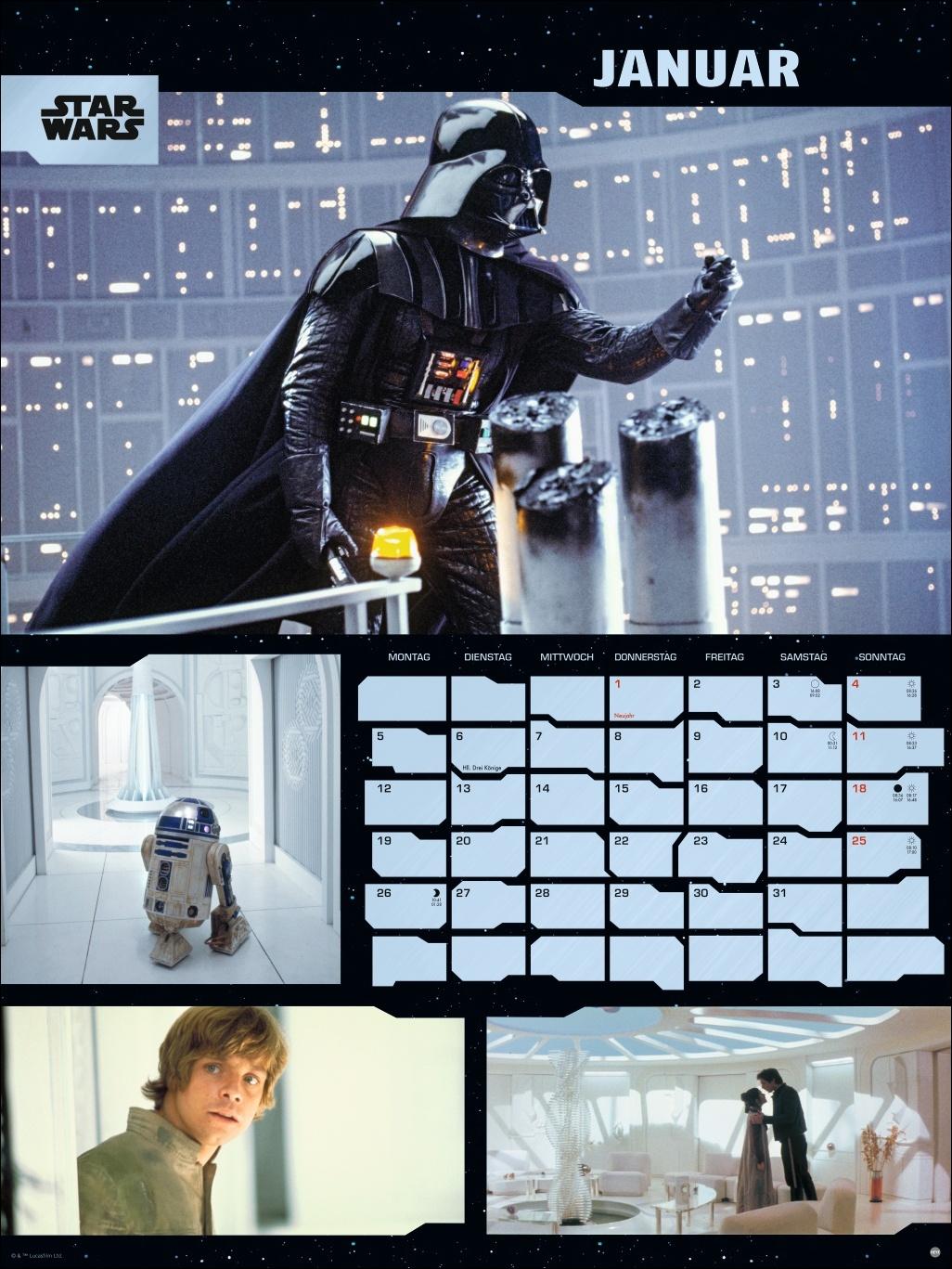 Beispielinhalt (Bild) Star Wars Broschur XL Kalender 2026
