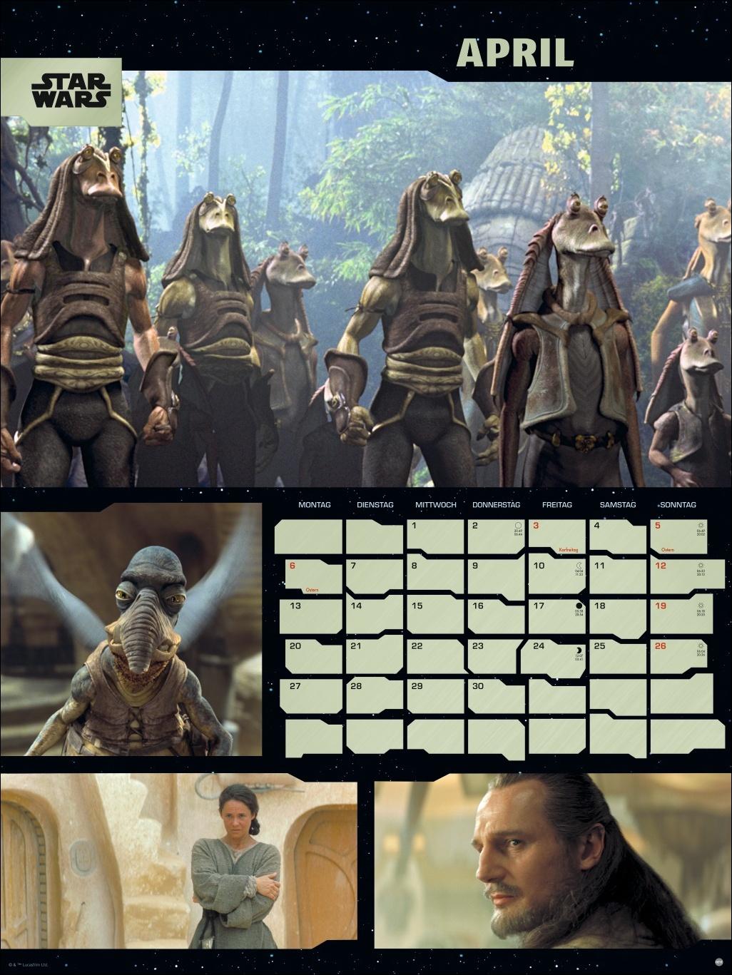 Beispielinhalt (Bild) Star Wars Broschur XL Kalender 2026
