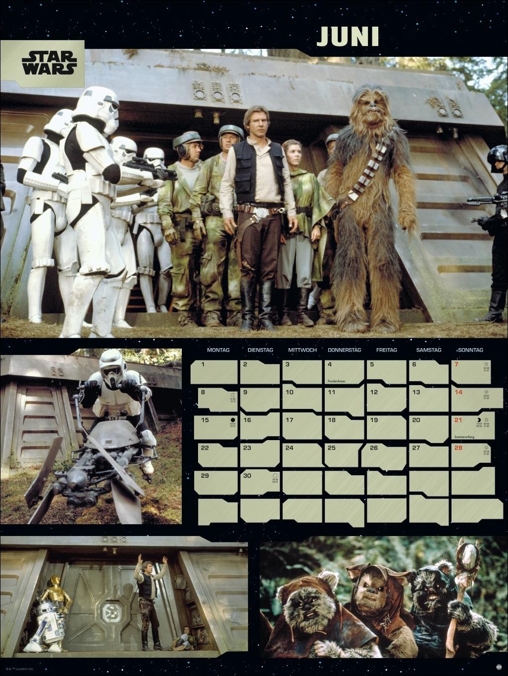 Beispielinhalt (Bild) Star Wars Broschur XL Kalender 2026