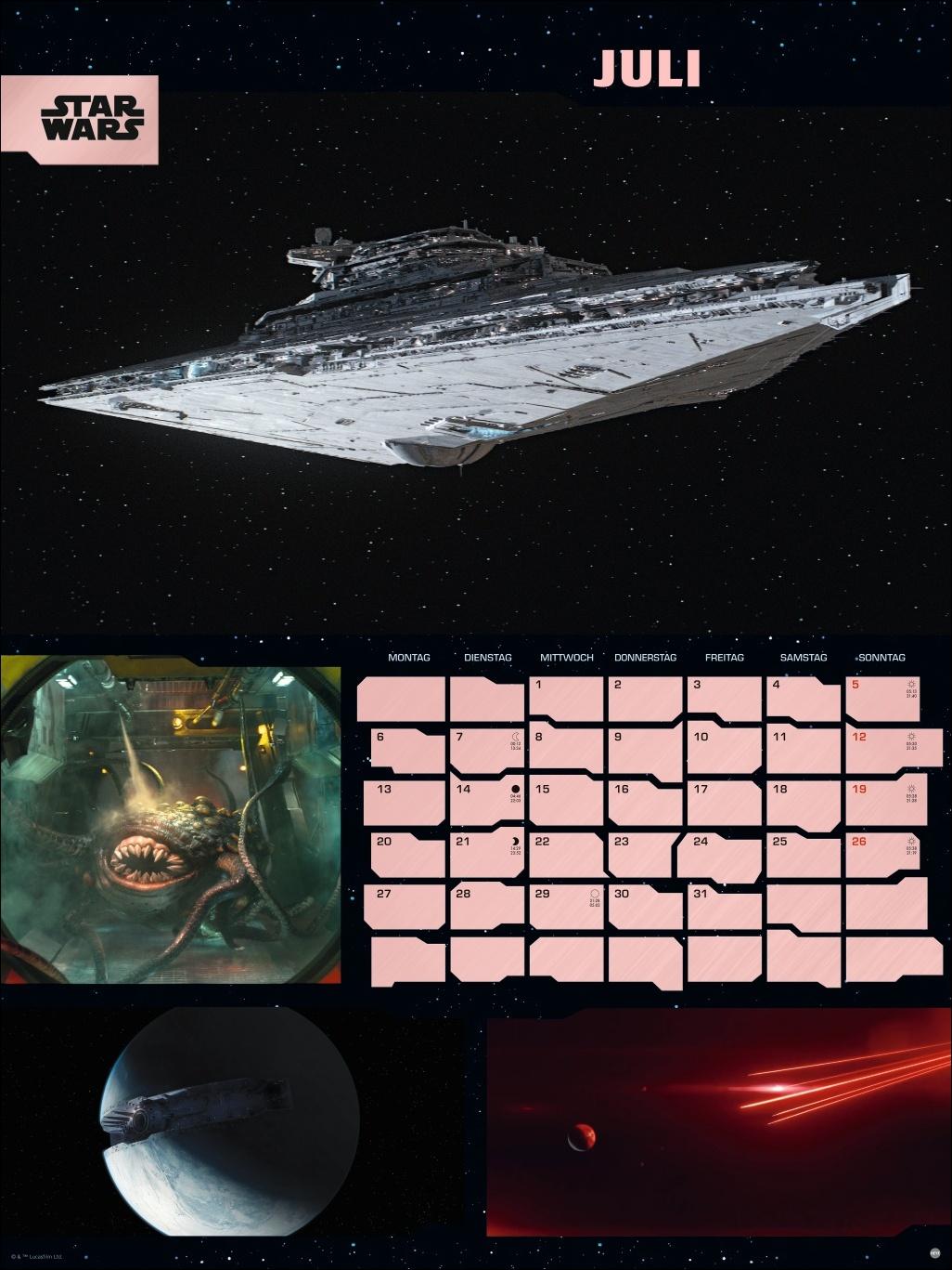 Beispielinhalt (Bild) Star Wars Broschur XL Kalender 2026