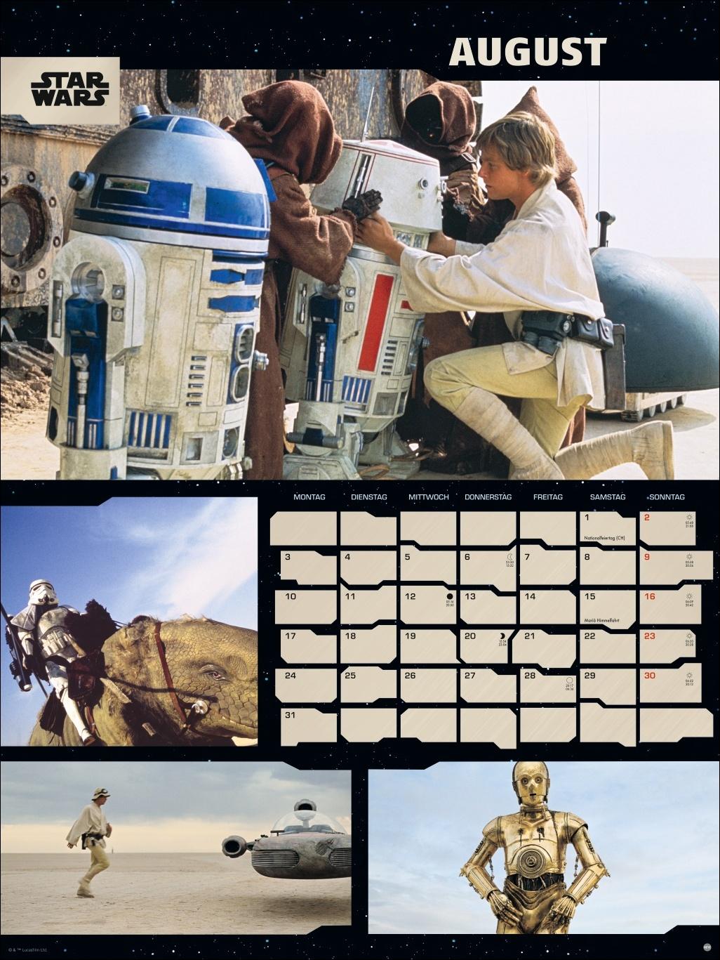 Beispielinhalt (Bild) Star Wars Broschur XL Kalender 2026