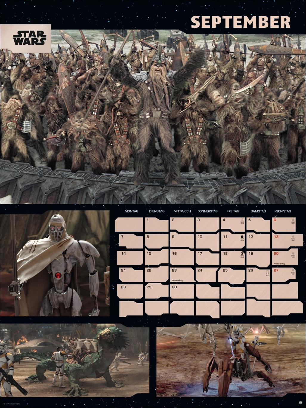 Beispielinhalt (Bild) Star Wars Broschur XL Kalender 2026