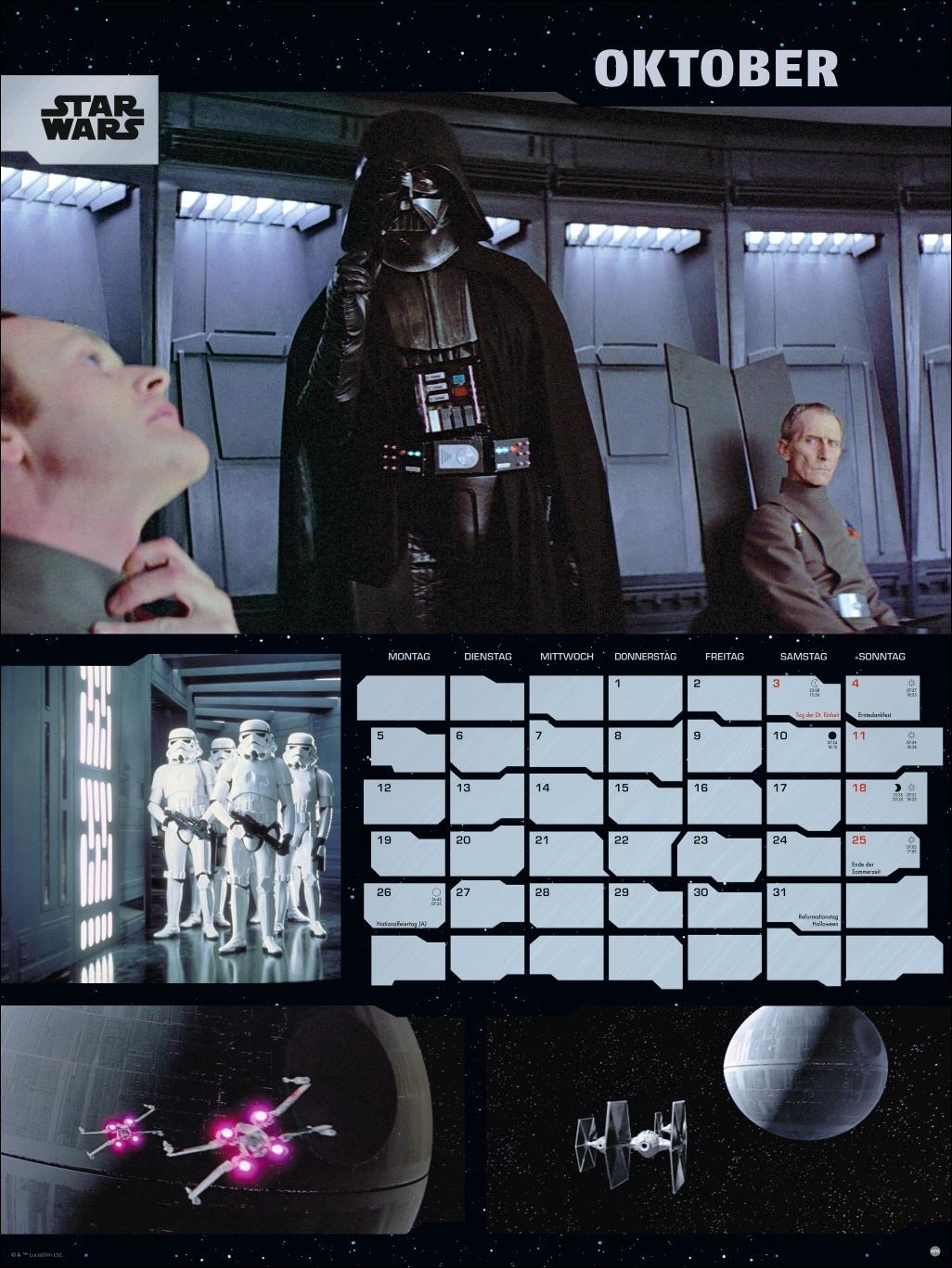 Beispielinhalt (Bild) Star Wars Broschur XL Kalender 2026