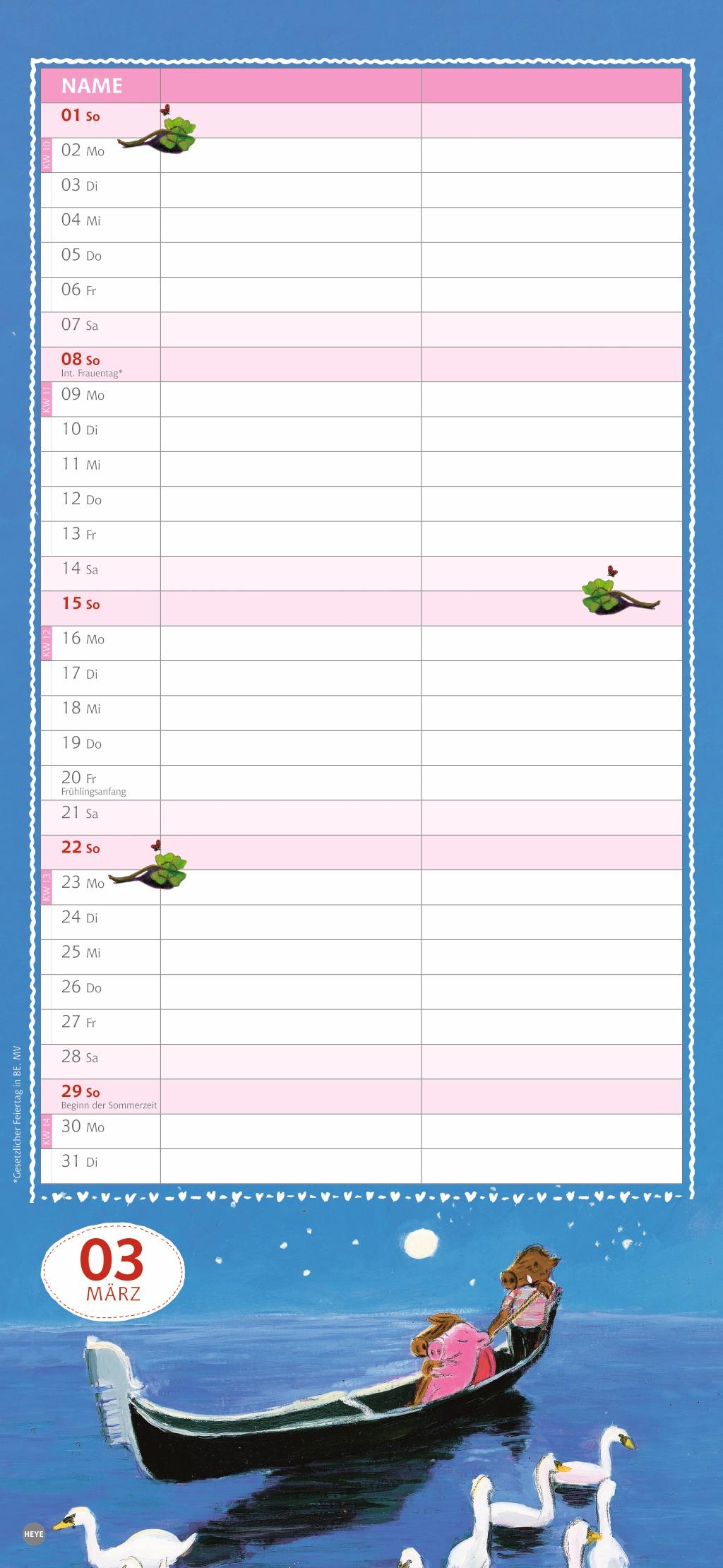 Beispielinhalt (Bild) Rosalie & Trüffel Planer für zwei 2026