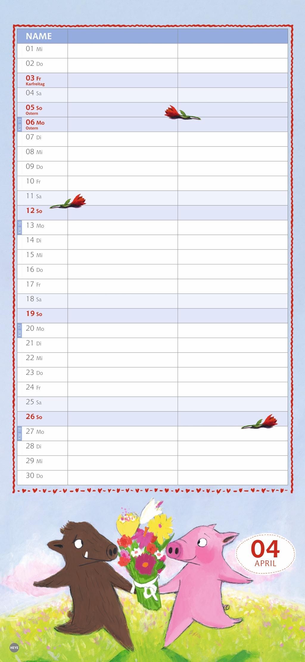 Beispielinhalt (Bild) Rosalie & Trüffel Planer für zwei 2026